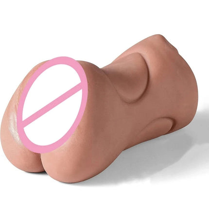 Male Masturbator Soft Rubber Realistic Texture Oral Deep Throat Stimulator  Mouth/Vagina/Anal 3 Channel Adult Sex Toys for Men