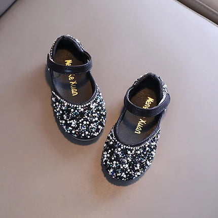 Autumn Girls Rhinestone Leather Shoes 2022 Spring Pearl Bow Princess Shoes Soft Children Baby Toddler Single Shoes G06