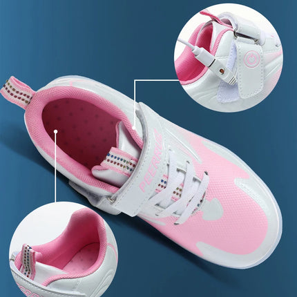Kids Sneakers USB Recharge Light Up Skates Shoes Boys Girls Casual Skateboarding Shoe Roller Skate Outdoor Sports Shoes With LED