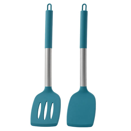 2pcs Stir Fry Spatula Steak Spatula Cooking Utensils Stainless Steel Handle Silicone Kitchenware Set Kitchen Cooking Tool Set