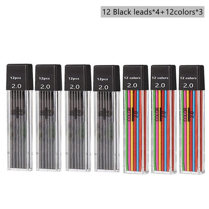 2.0mm Mechanical Pencil With Black/Color Lead Refill Automatic Pencil Art Drawing Painting Sketching School & Office Stationery
