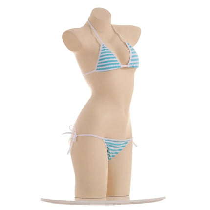 Japanese Sexy Lingerie Lolita Kawaii Blue Pink White Striped Mini Bikini Adult Cosplay Sexy Costumes Bra Women Underwear Set