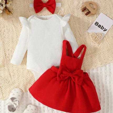 New Autumn And Winter Solid Color Ha Yi Small Bow Dress Headband Three Piece Set, Suitable For Daily Outings