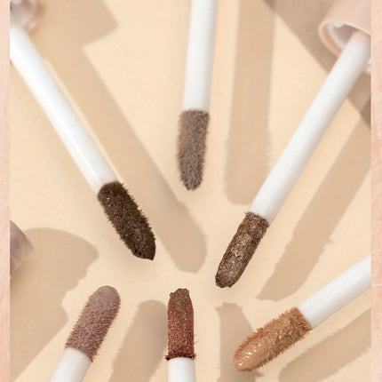 6pcs Liquid Eyeshadow Set,Pearly Glitter Matte Double Ended Eyeshadow,Pearly And Matte Finish,Smooth Delicate Texture Eyeshadow