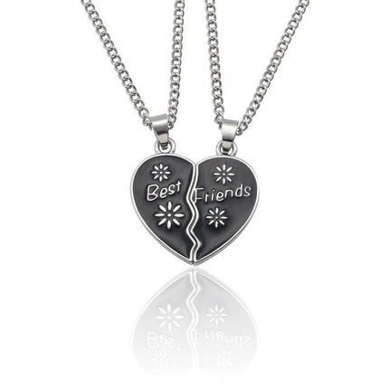Romantic Best Friends Honey Love Couple Pendant Necklace 2 Pcs/Set Rainbow Broken Heart BFF Good Friends Friendship Jewelry Gift