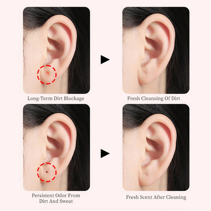 60Pcs Ear Hole Cleaner Tool Ear Piercing Cleaning Effective Disposable Ears Studs Anti-Blocking Ear Line Makeup Aftercare Tools