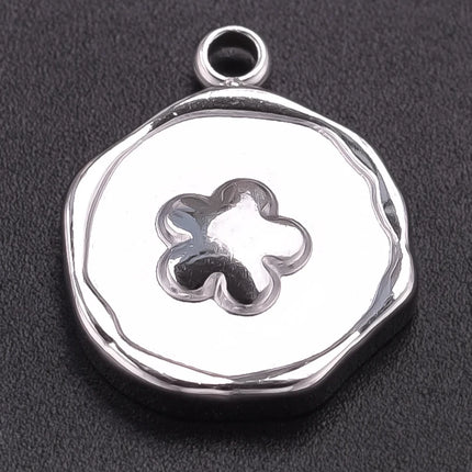 Breloque Metal Love Stainless Steel Flower Pendants For Jewelry Making Earrings Bracelets Headwear DIY Heart Charms Accessories