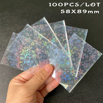 100pcs/Lot Heart-shaped Foil Laser Top Loading TCG Card Sleeves YGO Board Game  Photo Protector Trading Cards Shield Cover