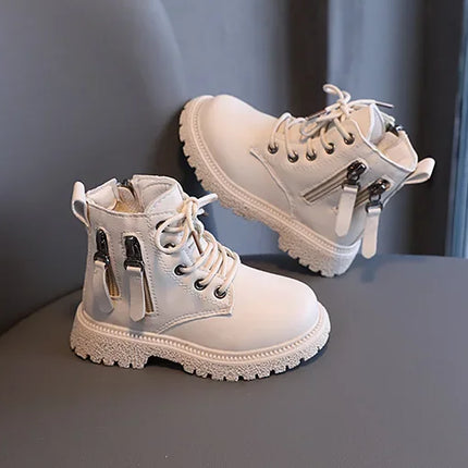 2025 Spring Autumn Winter Ankle Boots Light Girl Platform Shoes Burgundy Beige Black Boys Short Boots Super Cozy Shoes