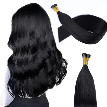 I Tip Hair Extension Straight Human Hair Extension 0.8g/ 1g/Strand 50pc/Set Capsule Keratin Natural Fusion Human Hair Extension