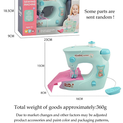Mini Sewing Machine Toys for Kids, Electric Furniture Model Playing Home Toy with Lights DIY Simulation Sewing Gift for Children