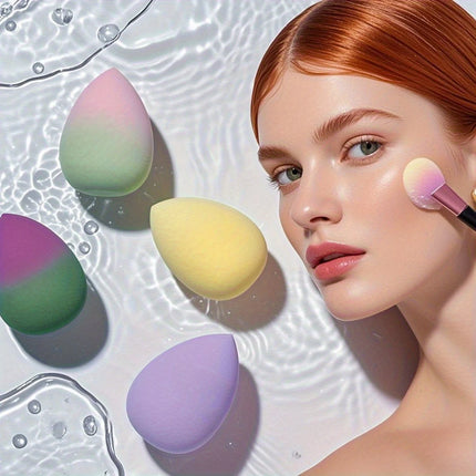 8Pcs Hydrophilic Makeup Sponge Set - Assorted Shapes & Powder Foundation | Non-Latex Flawless Application Professional Kit