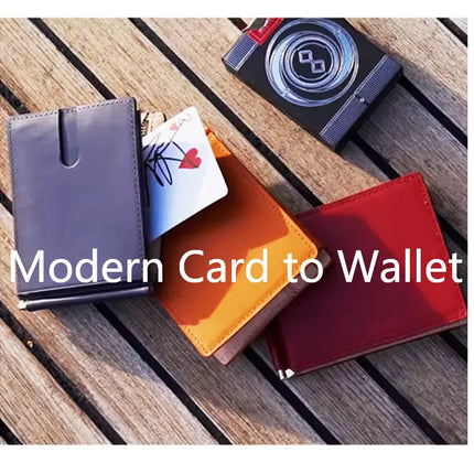 Modern Card To Wallet Insta By Quiver Magic Tricks (Tan Color) Close up Illusions Street Magia Props Magician