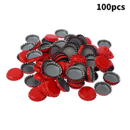 100 Pcs Crown Caps Homebrew Beer Caps Craft Beer Bottling Caps Oxygen Absorbing Seal Crown Caps for DIY Home Brewing Beer Tool
