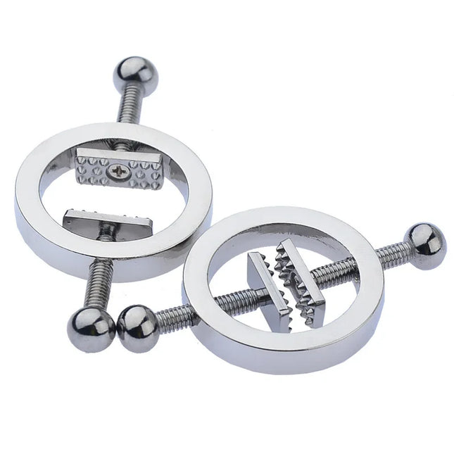 Stainless Steel Adjustable Nipple Clips - Erotic Nipple Stimulation, Breast Bondage Restraint, BDSM Fetish Toy for Women