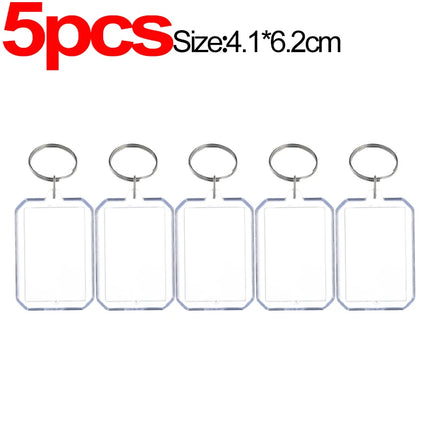 1/20Pcs Blank Acrylic Picture Keychain DIY Clear Insert Photo Split Key Ring Frame Key Chains Couple Anniversary Graduation Gift