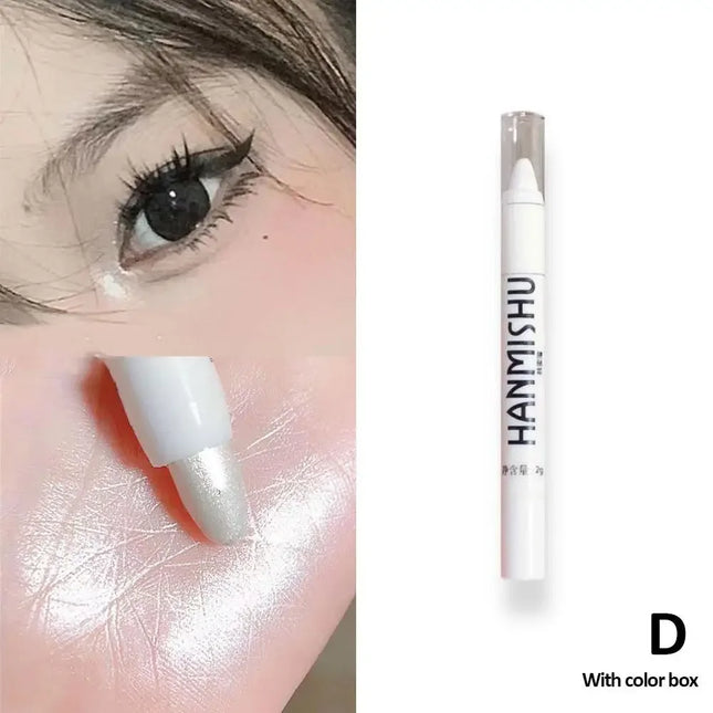 Shimmering Highlight Stick Pearlescent Matte Eyeshadow Silkworm Stick White Pen Glitter Silver Highlighter Pen Eyeliner Lyi A5V5
