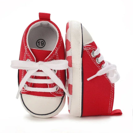 Baby Canvas Classic Sports Shoes Newborn Boys and Girls Printed Star First Walkers Shoes Infant Anti slip Baby Shoes