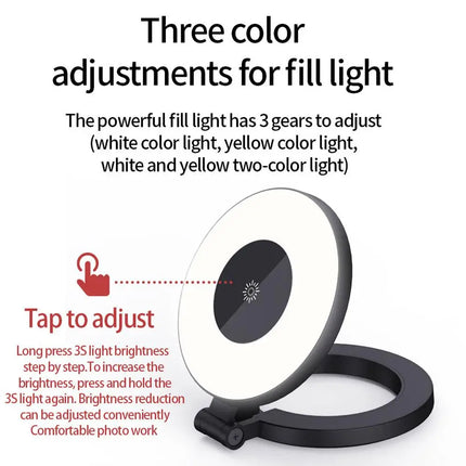 For Magsafe Magnetic Pocket Light Three-level Adjustment Led Fill Light Phone Selfie Light For Iphone 12-15 Series Makeup Vlog