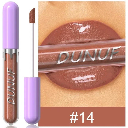 1pc Metallic Liquid Lipstick Long Lasting Glitter Lip Glaze Waterproof Moisturize Brown Lip Tint Shiny Shimmer Lipgloss Makeup