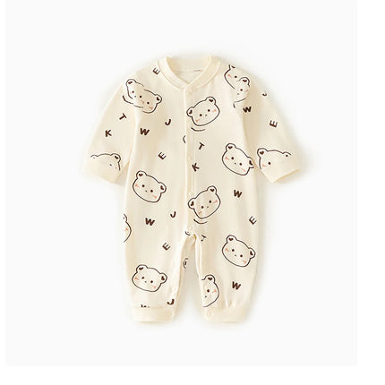 0-2Y Pure Cotton Long Sleeve Newborn Baby Rompers Skin-friendly One Piece Diaper Jumpsuit Underwear Infant Cartoon Homewear