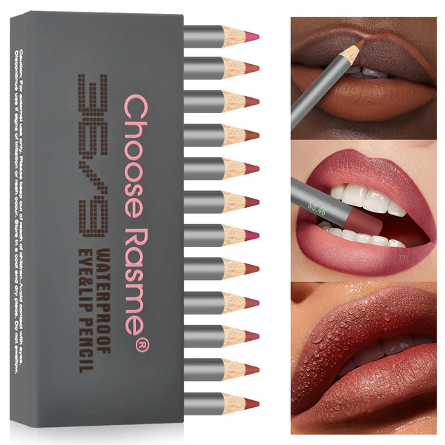 12pcs Velvet Matte Lip Liner Set - Long-Lasting Versatile Shades Longlasting Lip Makeup Berry, Brown, Pink Lip Pencil