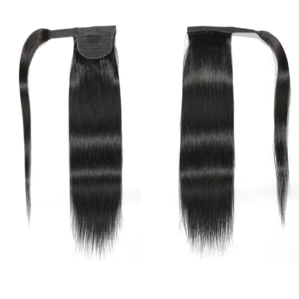 Straight Ponytail Extension Human Hair Clip in Pony Tail Hair Extensions Remy Natural Black Human Hair Ponytail Extensions
