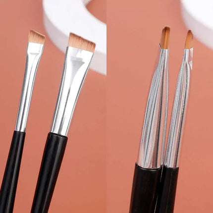1/10pcs Double Head Blade Eyeliner Eyebrow Brush Portable Soft Flat Fine Eye Liner Brow Contour Makeup Brushes Make Up Tools Set