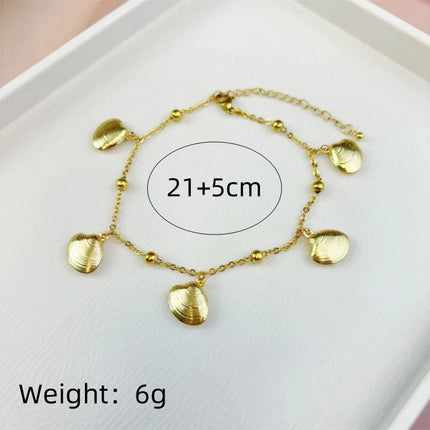 1 Pcs Fashion Stainless Steel Anklet Starfish Dolphin Scallop Tropical Fish Pendant Ocean Style Anklet