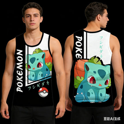 A Popular and Fashionable New Pokemon Bulbasaur Seed Vest with A Breathable and Loose 3d Printed Casual Vest Pattern in 2026