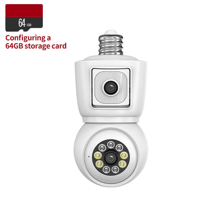 4MP wireless Wifi E27 bulb dual-lens camera safety protection CCTV baby monitor PTZ automatic tracking bidirectional audio ICSEE