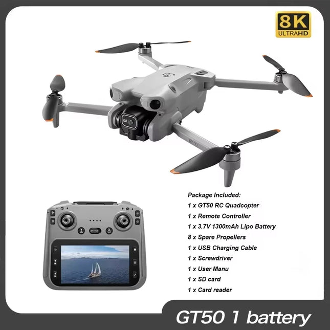New Gift Upgrated 2026 GT50PRO Professional Drone with 4K Dual Camera Video Drone Quadcopter 360° Intelligent Obstacle Avoidance