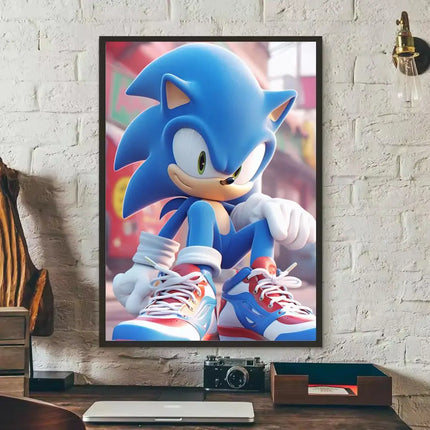 MINISO Sonic Wall Poster Removable Sticker | MINISO Sonic Poster Wall Sticker