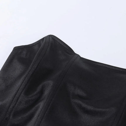 Sleeveless Off-Shoulder Velvet Fashion Sexy Corset Crop Top Vest Women's Underwear Backless Bustier Top Solid