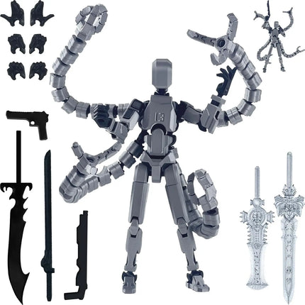 Assembly Completed T13 Action Figure 3D Printed Multi-Jointed Movable Titan 13 Lucky Dummy Nova Robot Action Figure Desktop