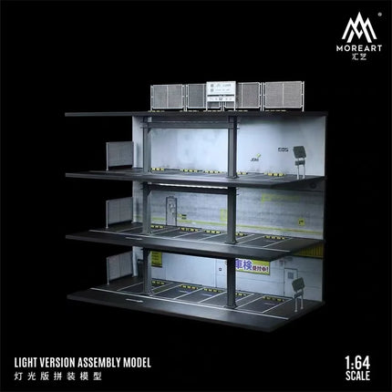 TimeMicro&MoreArt 1:64 Japanese three-storey parking building garage storage display scene - stock - fast delivery