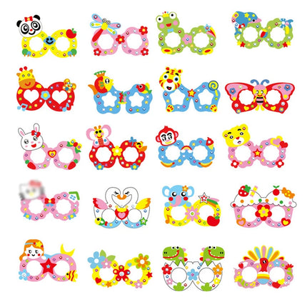 Children Kids DIY Eyeglasses Cute Cartoon Animal Eva Art Craft 5D Gem Diamond Eyeglasses Sticker Games Education Toys Gifts