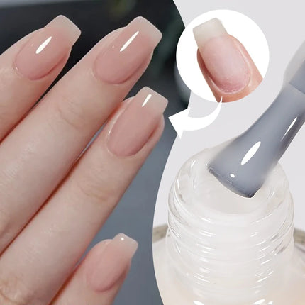 LILYCUTE 7ml 5Pcs Nail Base Top Polish Set Nail Care Polish Milky White Pink Strengthener Nail Hardener Kit Nail Art Varnish