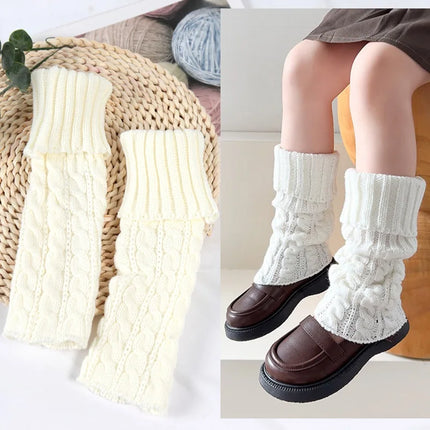 Sweet Children Leg Warmers Lolitas Twist Knitted Socks Korean Baby Girls Warm Foot Cover Guards Elastic Versatile Elephant Socks