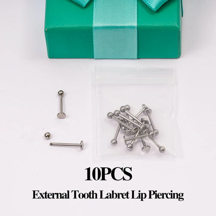10PCS G23 Titanium Eyebrow Piercing Jewelry Nose Septum Piercing Ring C Rod 16G ASTM F136 Women Labret Lip Stud Wholesale