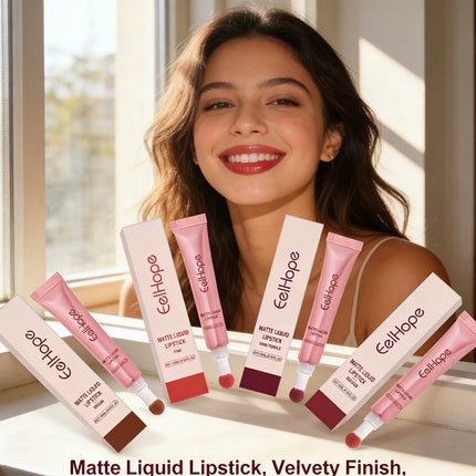 EELHOPE Matte Liquid Lipstick Long Lasting High Pigment Reduce Lip Lines Remove Dark Care Lightweight Quick Dry Waterproof
