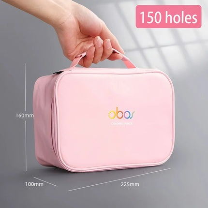 48/72/120/150/200 hole detachable and foldable Velcro stitched Oxford canvas pencil case for art stationery storage pencil case
