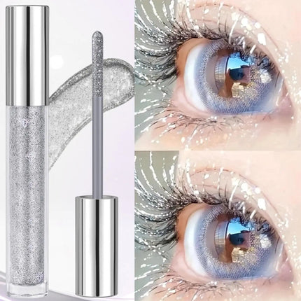 Gold Silver Glitter Mascara 3D Volume Eyelashes Curling Shimmer Mascara Diamond Shine Waterproof Volume Curl Mascara Eye Makeup