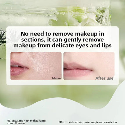 Makeup remover oil, eye, lip and face makeup remover liquid cream, water temperature and deep cleansing for sensitive skin
