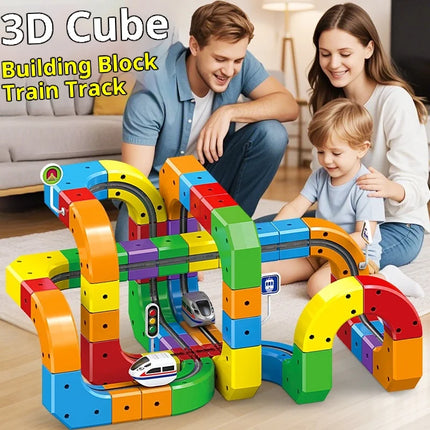 Electric Magnetic Track Set with Anti-Gravity Vehicles 100+ Piece STEM Building Toy Creative DIY Railway Model Gift