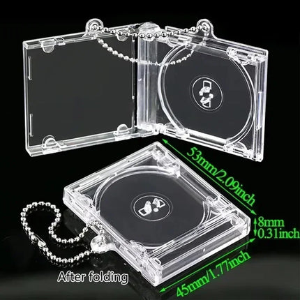 1/30Pcs Blank Album Mini CD Case Keychain DIY Peripheral Commemorative Keyring for Car Backpack Key Pendant Hanging Decoration