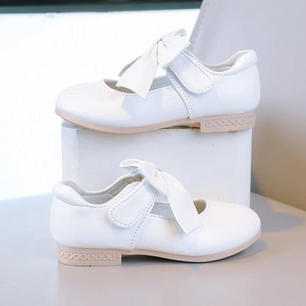 Girls Princess Shoes Shallow Bowknot Metallic Color Fashion Sweet Girl's Mary Janes Shoes Light Non-slip 26-36 Kids Ballet Flats