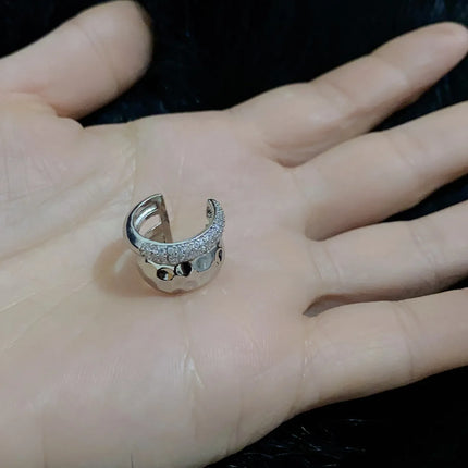 New Trending Zircon Double-layer Ear Cuff No Piercing Earring Punk Unique Metal Geometric Ear Clip for Women Y2K Jewelry 2024