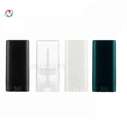 20/30/50pcs 15g White Black Clear Pink Empty Oval Flat Lip Balm Tubes Plastic Perfume Deodorant Containers 15ml Lipstick Tubes