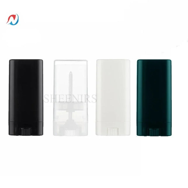 20/30/50pcs 15g White Black Clear Pink Empty Oval Flat Lip Balm Tubes Plastic Perfume Deodorant Containers 15ml Lipstick Tubes